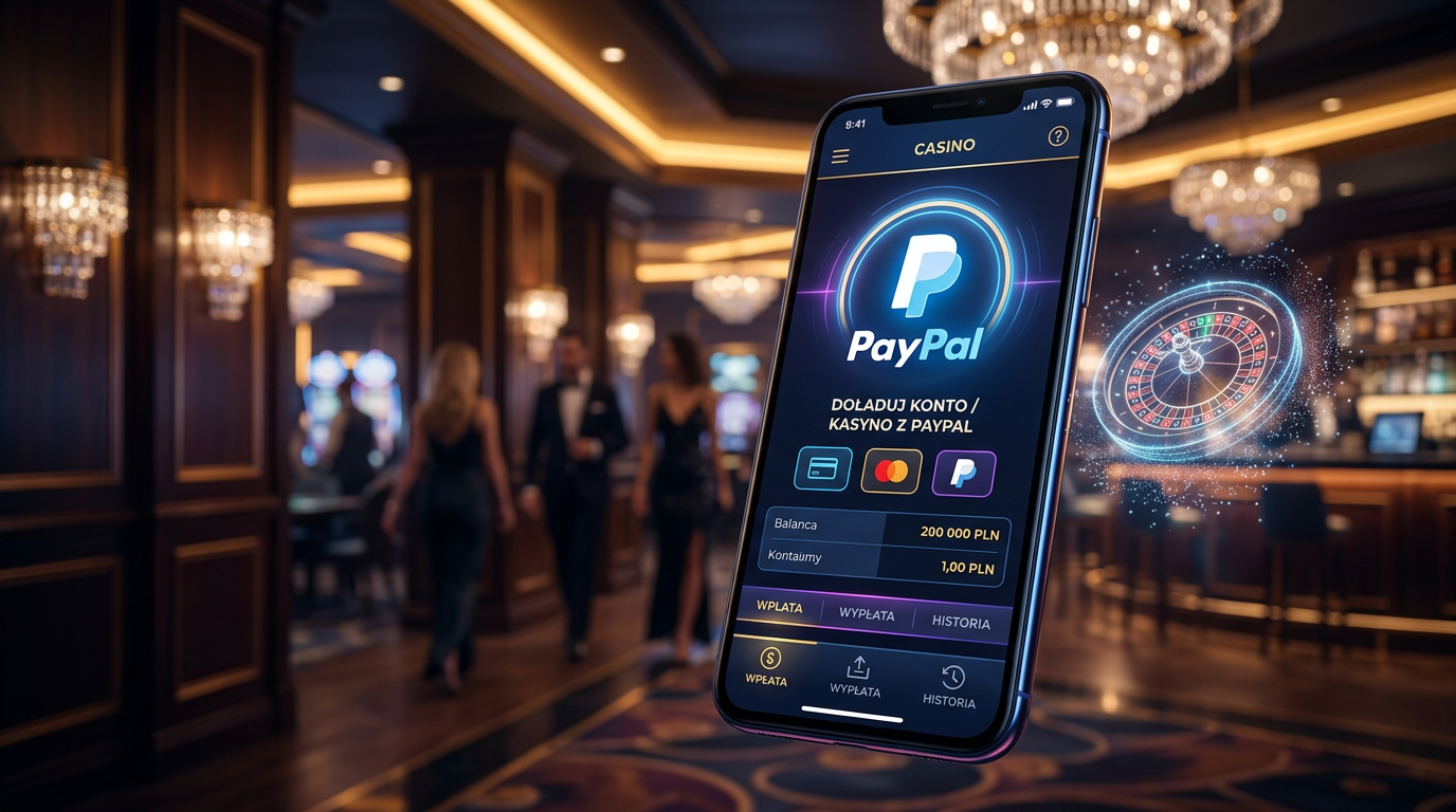 Nowoczesny interfejs kasyna online z logo PayPal w 2026 roku